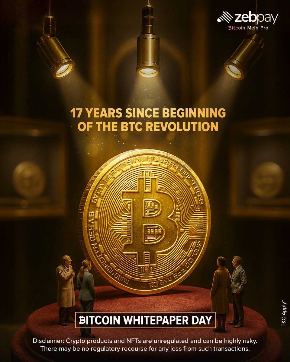 It took just 9 pages to start a revolution. 17 years later, the Bitcoin  Whitepaper still defines the future of finance. #BitcoinWhitepaperDay #BTC  #ZebPay #Crypto