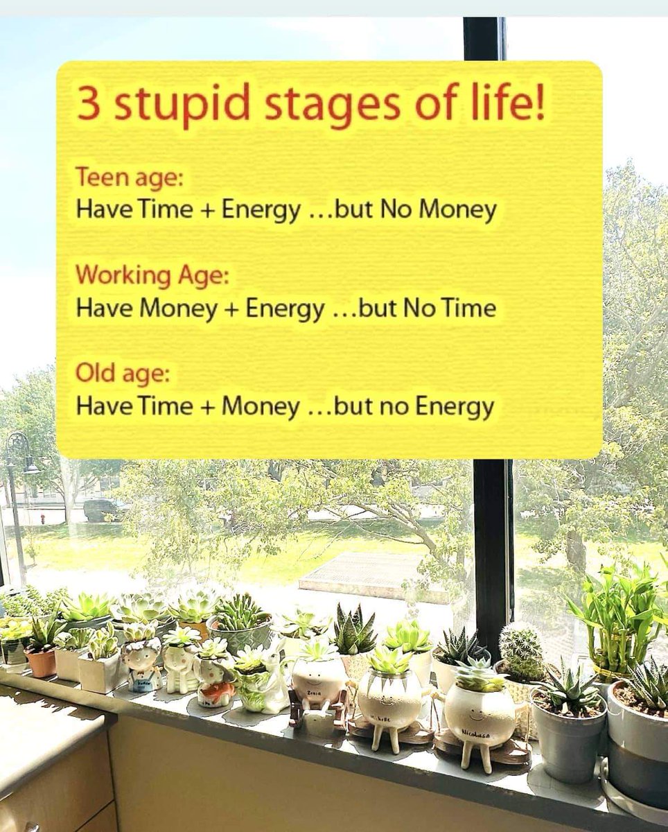 I agree with this 100%.  I am in the Old and tired stage.