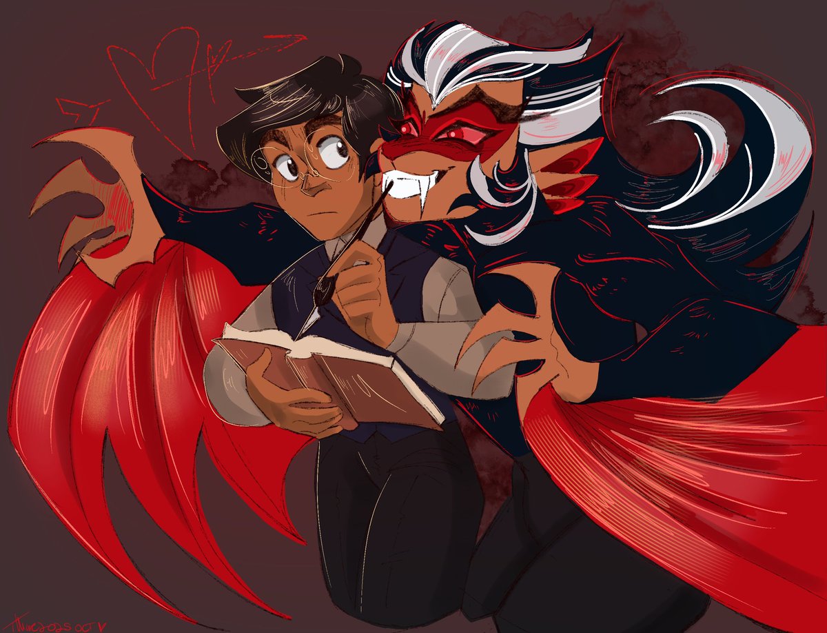 🩸🦇 H A P P Y H A L LOW E E N🦇🩸 
#inkypages 
Tang as Johnathan Harker~✒️
Macaque as Dracula~🦇
#lmk #RenewMonkieKid