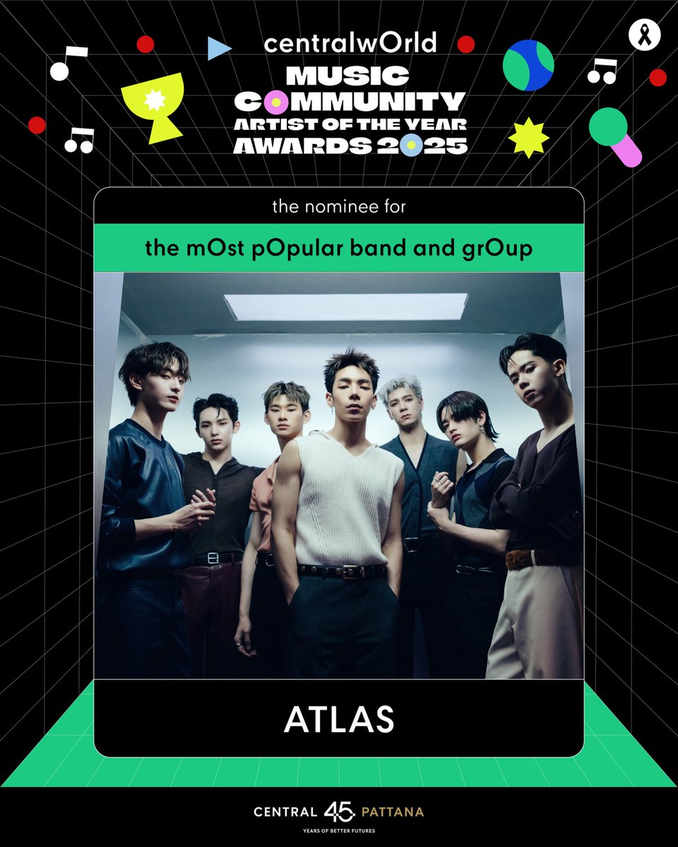 เริ่มโหวตแล้ว CTW Music Community Artist Of The Year Awards 2025 รีบมาโหวตให้ ATLAS ใต้โพสต์นี้กันได้เลย!

📢 สามารถโหวตตั้งแต่วันนี้ - 14 พ.ย. 2568
(สิ้นสุดการโหวตที่เวลา 18:00 น. ของวันที่ 14 พ.ย. 2568)

กติกาการโหวต centralwOrld Music Community Artist Of The Year Awards 2025
-