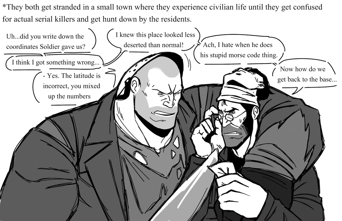 day 181 #tf2 

Happy Halloween! 🔪🩸

blu heavymedic love slashers movies, let's pretend their costumes are time accurate