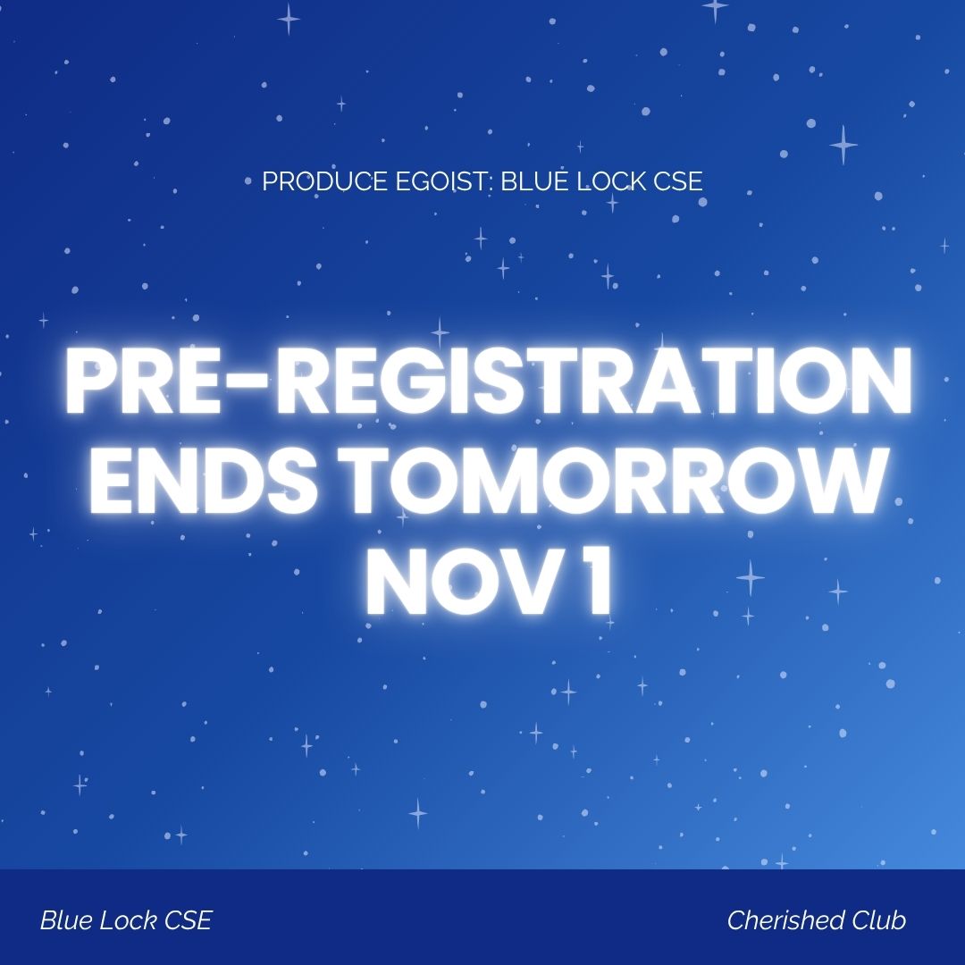 cherishedclub's tweet image. ⚠️ FINAL CALL, STRIKERS! ⚠️
Pre‑registration ends TOMORROW (Nov 1)! 

Don’t miss your chance to choose from all 3 kit tiers—walk‑ins will only have one tier.  

Register today &amp;amp; get ready to unleash your ego! 🔥

#ProduceEgoistBLLKCSE #bllkcse