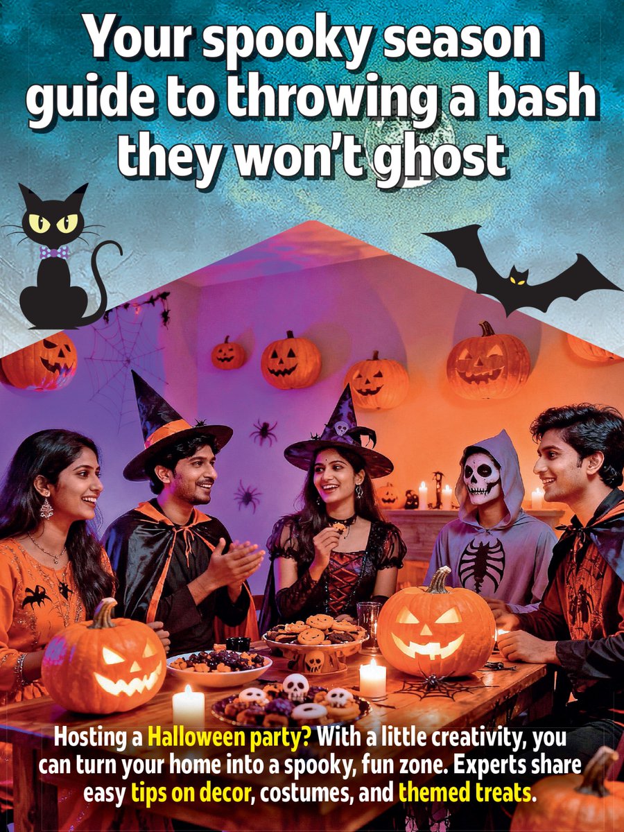 HydTimes's tweet image. Planning a Halloween party at home? 🎃
Chefs, event pros &amp;amp; influencers share simple ways to turn your space into a spooky, camera-ready setup — no big budget needed.

Read: timesofindia.indiatimes.com/entertainment/…

#Halloween2025 #DIYDecor #HyderabadTimes #SpookySeason