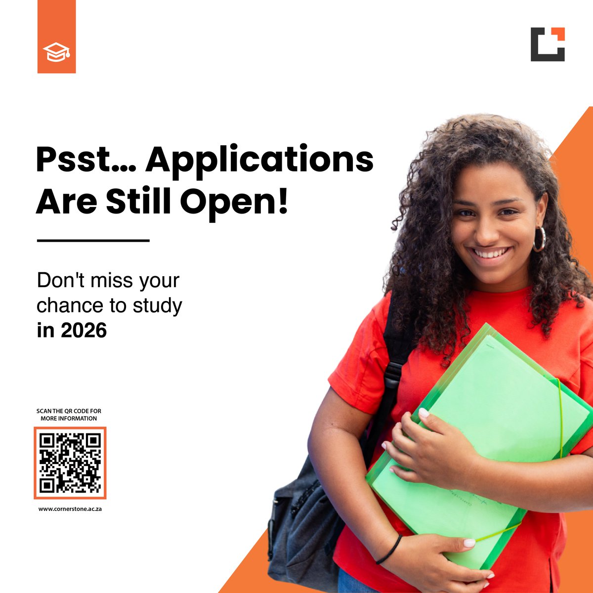 Cornerstone_CPT's tweet image. Applications for Semester 1, 2026 are still open! Answer the call to lead with Cornerstone Institute -Your journey starts here: eu1.hubs.ly/H0nq0yJ0 
#Highereducation #Futuregamechangers #Learntochangetheworld