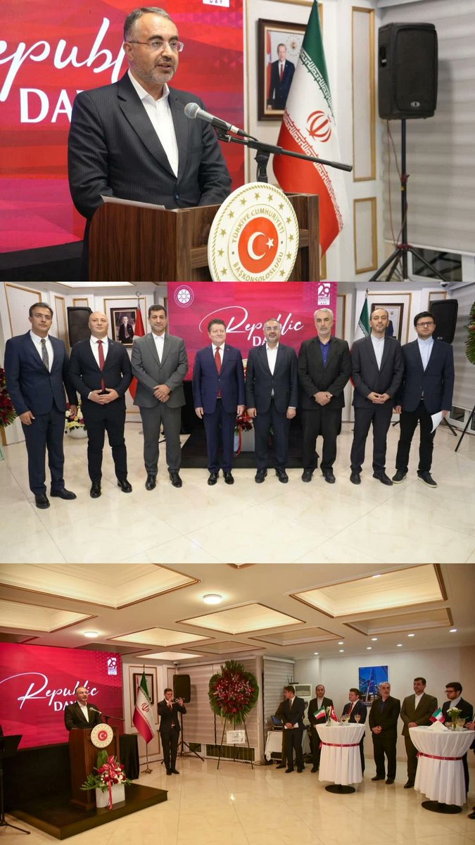 مراسم گرامیداشت سالگرد تأسیس جمهوری ترکیه با حضور سرپرست معاونت سیاسی و اجتماعی استانداری آذربایجان‌غربی، مرتضی صفری، مدیرکل میراث‌فرهنگی، گردشگری و صنایع دستی آذربایجان غربی، در محل کنسولگری جمهوری ترکیه در ارومیه برگزار شد.
#جشن_روز_جمهوریت_ترکیه_در_کنسولگری
#آبان_ماه_۱۴۰۴