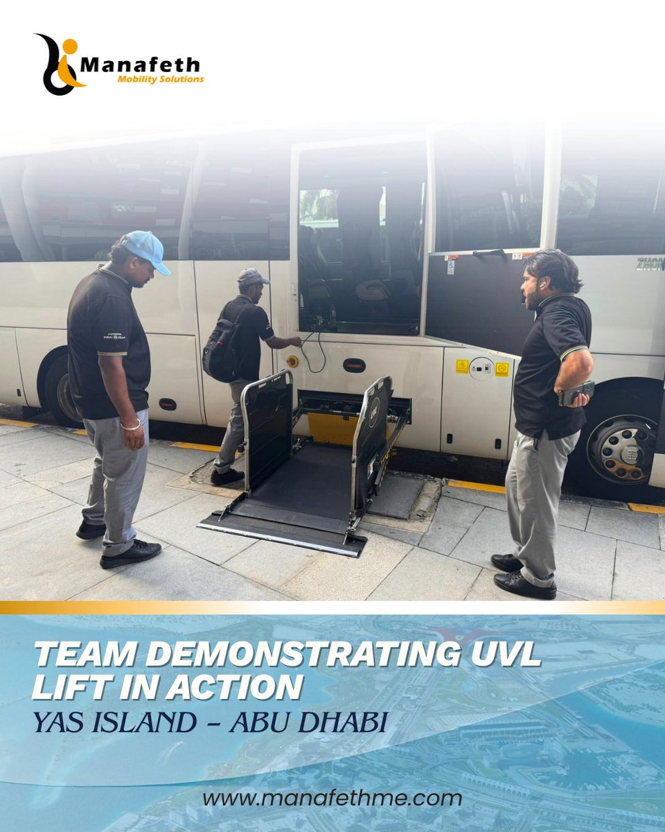 Manafethme's tweet image. Training and demonstration successfully completed for the BraunAbility UVL Wheelchair Lift at Yas Island – Abu Dhabi.

manafethme.com

#WheelchairLift #UVLLift #BraunAbility #ManafethMobility #AccessibilityUAE #YasIsland #AbuDhabi #MobilityForAll #InclusiveTravel