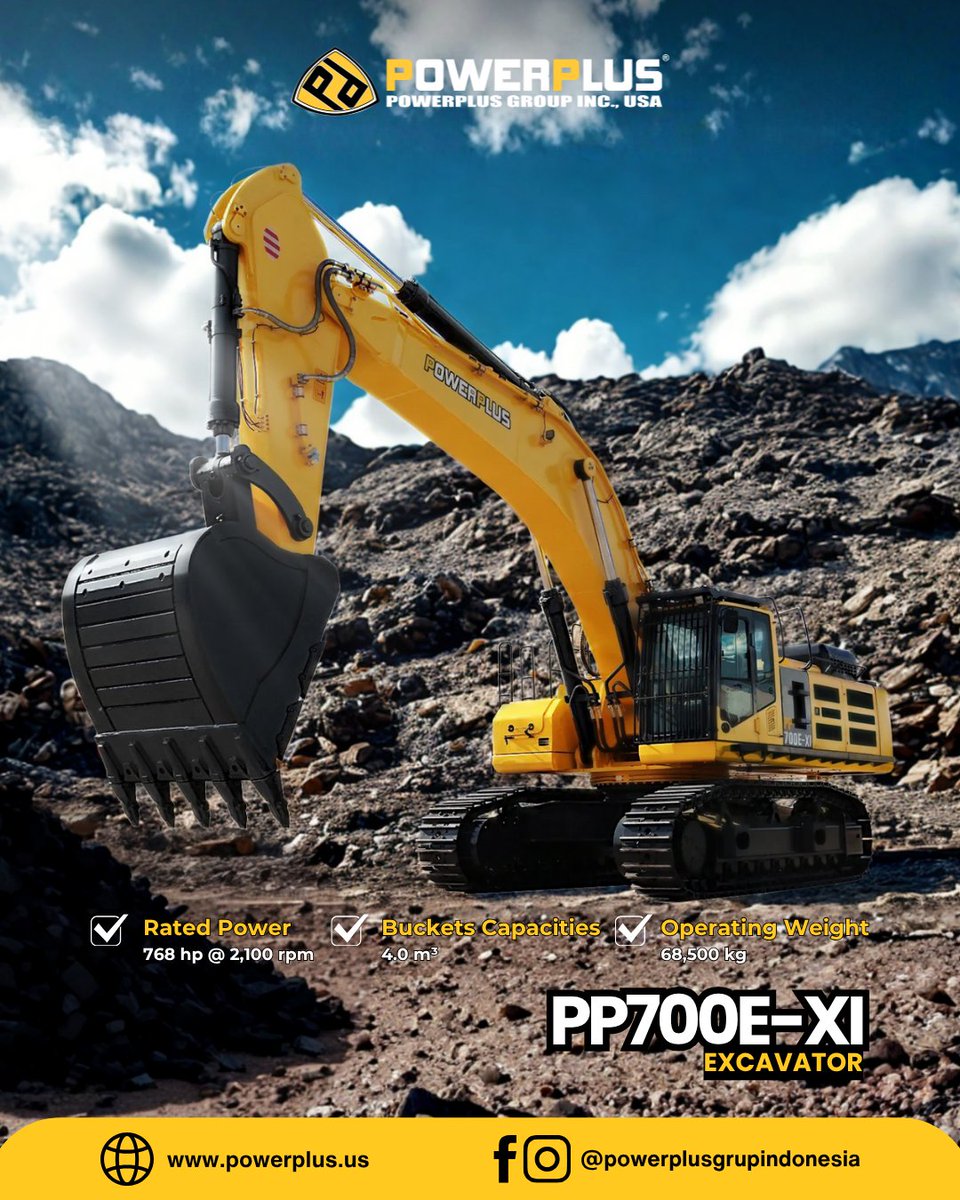 PowerplusgrupID's tweet image. POWERPLUS PP700E-XI: Kekuatan, Presisi dan Performa terbaik untuk kelas excavator 70 ton.

📞 Untuk informasi lebih lanjut dan harga: ✆ +62 811-8112-8882

#POWERPLUS #jualexcavator #alatberat #jualalatberat #alatberatindonesia