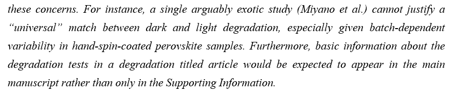 NIMSPVteam's tweet photo. Round-2 Rejection 😠🧐
>When your “universal” degradation mechanism is based on one handmade perovskite film. https://t.co/fr1TFYc4qT