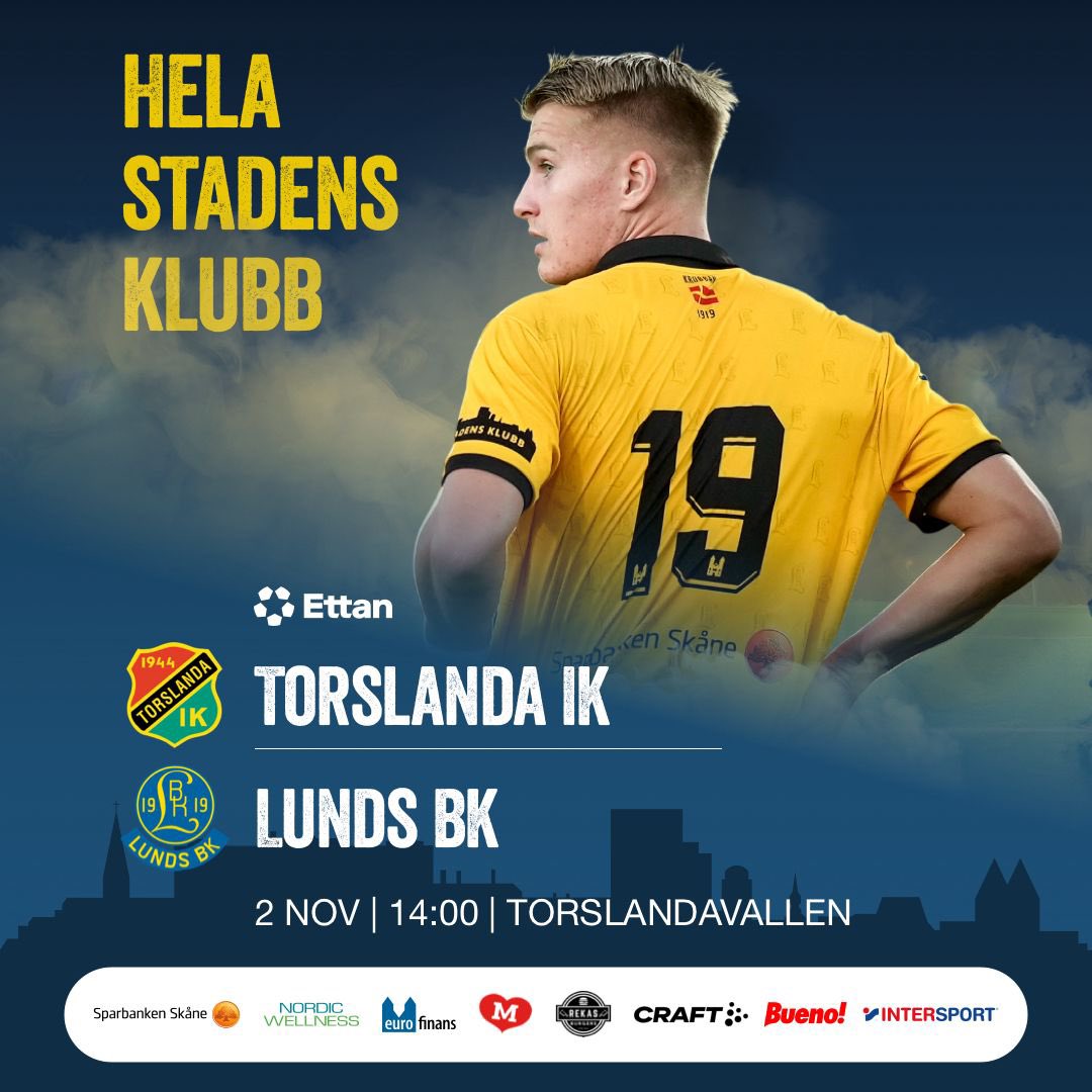 Vi närmar oss slutet av årets upplaga av Ettansödra och i omgång 29 väntar en tuff bortamatch för Lunds BK:s herrlag då man spelar borta mot Torslanda 

Avspark 14.00 på Torslandavallen

#lundsbk #fotboll #ettansödra