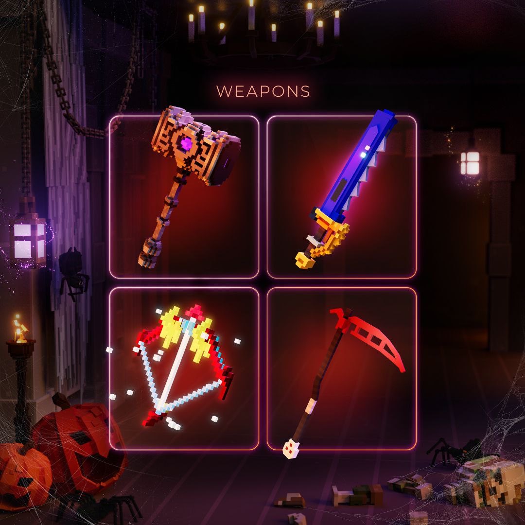 TheSandboxIDN's tweet image. Halloween sebentar lagi 👻

Saatnya membuat kostum sempurnamu. Pilih kombinasi dari koleksi di bawah ini.
🪖 Helm
🎒 Tas
👟 Sepatu
⚔️ Senjata

Kombinasi mana yang akan kamu kenakan di Halloween ini? Semua koleksi ini bisa ditemukan di The Sandbox Marketplace.