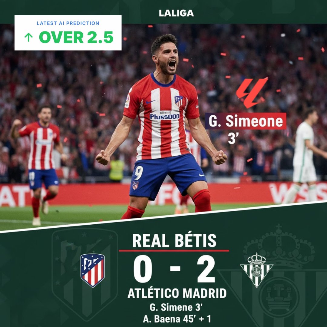 AiFootball_Pred's tweet photo. Real Betis 🆚 Atlético Madrid

Expect end-to-end football

🔗 Full analysis &amp; AI breakdown → aifootballpredictions ai

For informational and entertainment purposes only. #AIGoalGPT #FootballAI #PremierLeague #SoccerPredictions #aifootballpredictions https://t.co/OjS4odSrGV
