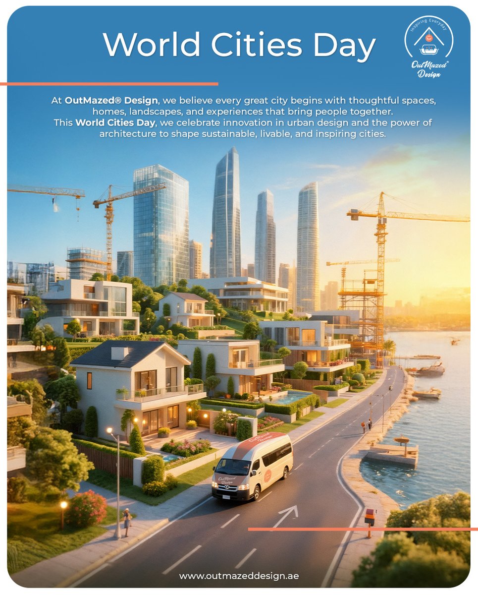 OutMazedDesign's tweet photo. Beautiful cities aren’t built overnight. They’re shaped with passion, vision, and heart. 💛
On #WorldCitiesDay, we’re proud to be part of the UAE’s journey toward a future that’s smarter, greener, and full of life. 🌆🌿 https://t.co/UYoiAbhlUq