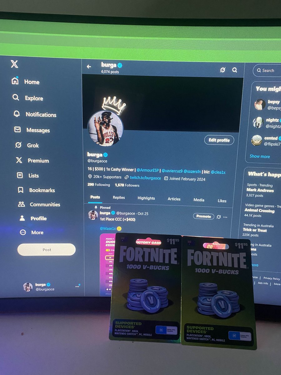 burgaoce's tweet image. Giving Away 2x 1000 V Bucks Giftcards For the New Season

To Enter
- Follow @burgaoce on Twitter
- @ 2 friends in the comments

announcing in 48 hours from now,

Good Luck