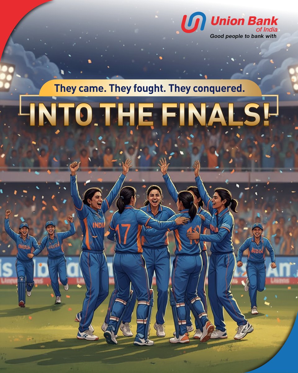 Finals bound and making India proud! Congratulations, team!

#UnionBankofIndia #GoodPeopleToBankWith