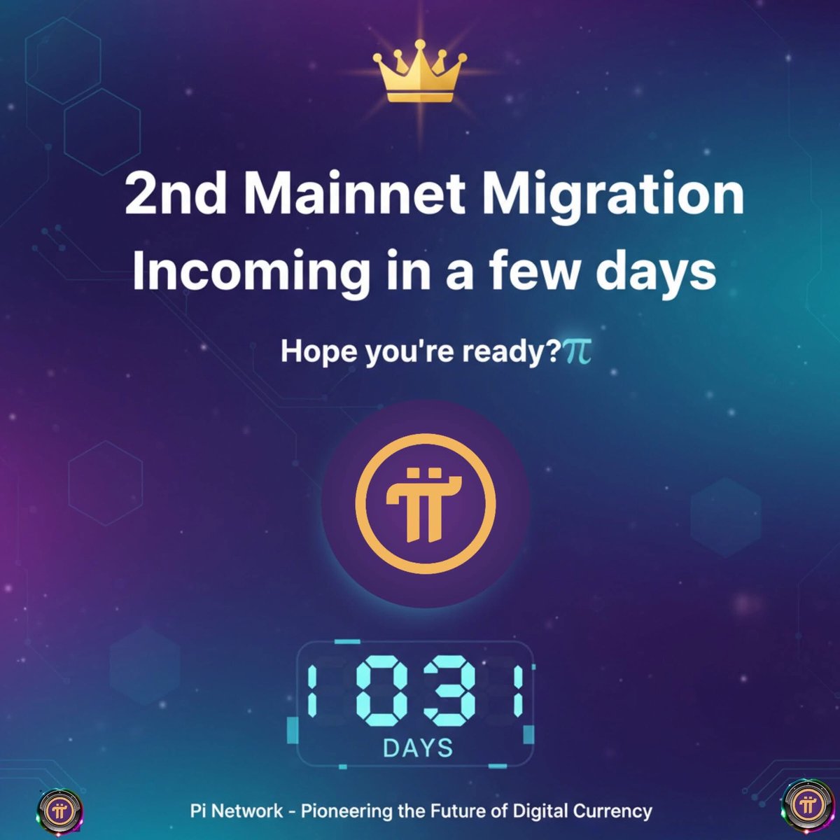 JackPiNetwork's tweet image. THE COUNTDOWN IS ON
Pioneer fam the 2nd Mainnet Migration is officially incoming in a few short days Make sure your checklist is complete KYC Wallet ready .Are you ready for the next level?  Let&apos;s stay tuned pi network world news #pi #migration