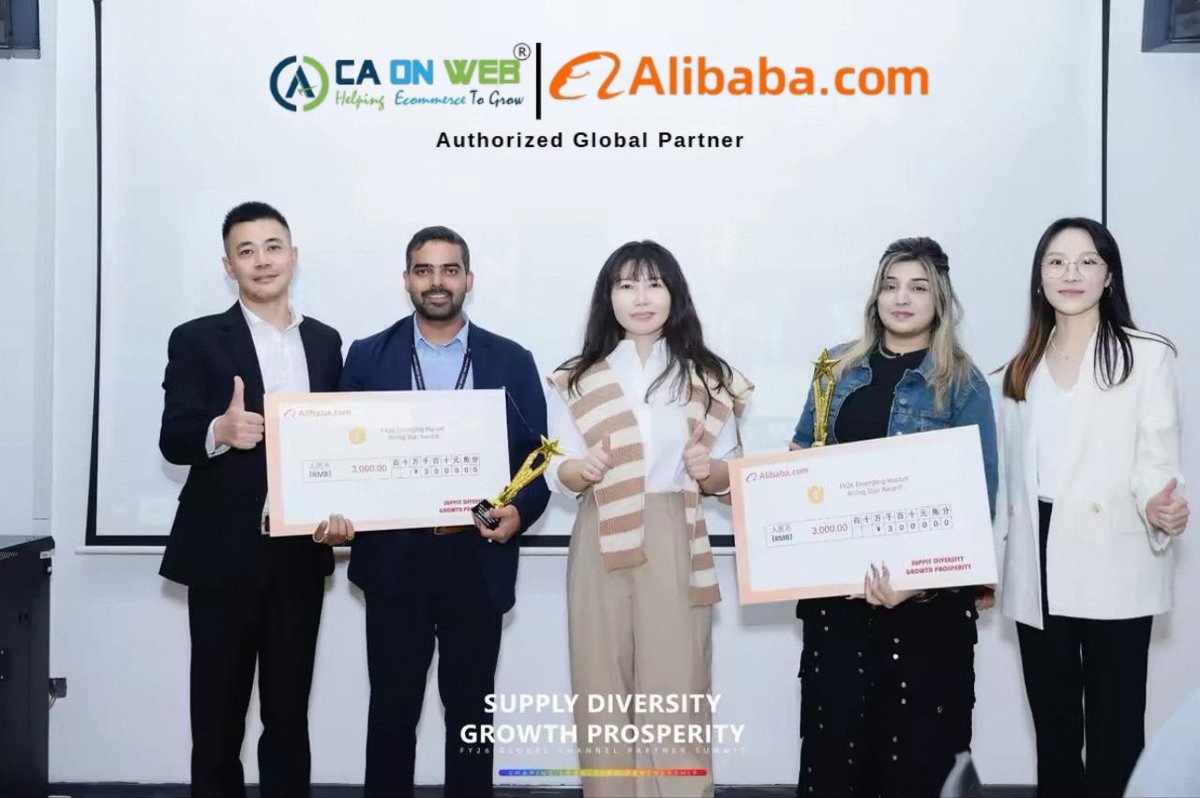 Caonweb_co's tweet image. Big win for #Caonweb! 🏆

Honored to receive the Best Newcomer Award at the GGS Supply Chain Partner Conference FY26 🎉

Proud to empower Indian exporters &amp;amp; take businesses global with 𝗔𝗹𝗶𝗯𝗮𝗯𝗮.𝗰𝗼𝗺.🌏

#AwardWinning #GlobalTrade #TeamCaonweb
