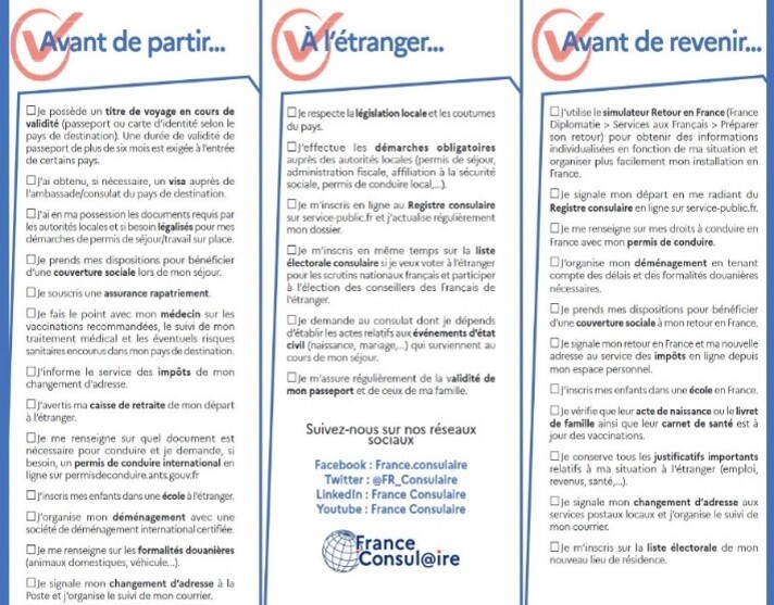 📖 #Vendredilecture
🎃 Pour éviter les frayeurs, vérifiez en un coup d'œil la check-list de l'#expatriation. Vous trouverez toutes les formalités à réaliser avant votre départ, une fois sur place et avant de revenir en France.
ℹ Plus d'informations sur : swll.to/lzYYI