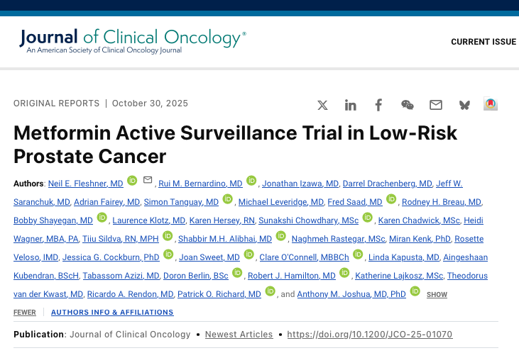mirrorsmed's tweet image. Metformin Active Surveillance Trial in Low-Risk Prostate Cancer

ascopubs.org/doi/abs/10.120…

The phase III Metformin Active Surveillance Trial (MAST) evaluated whether metformin could delay disease progression in men with low-risk, localized #ProstateCancer managed with active…