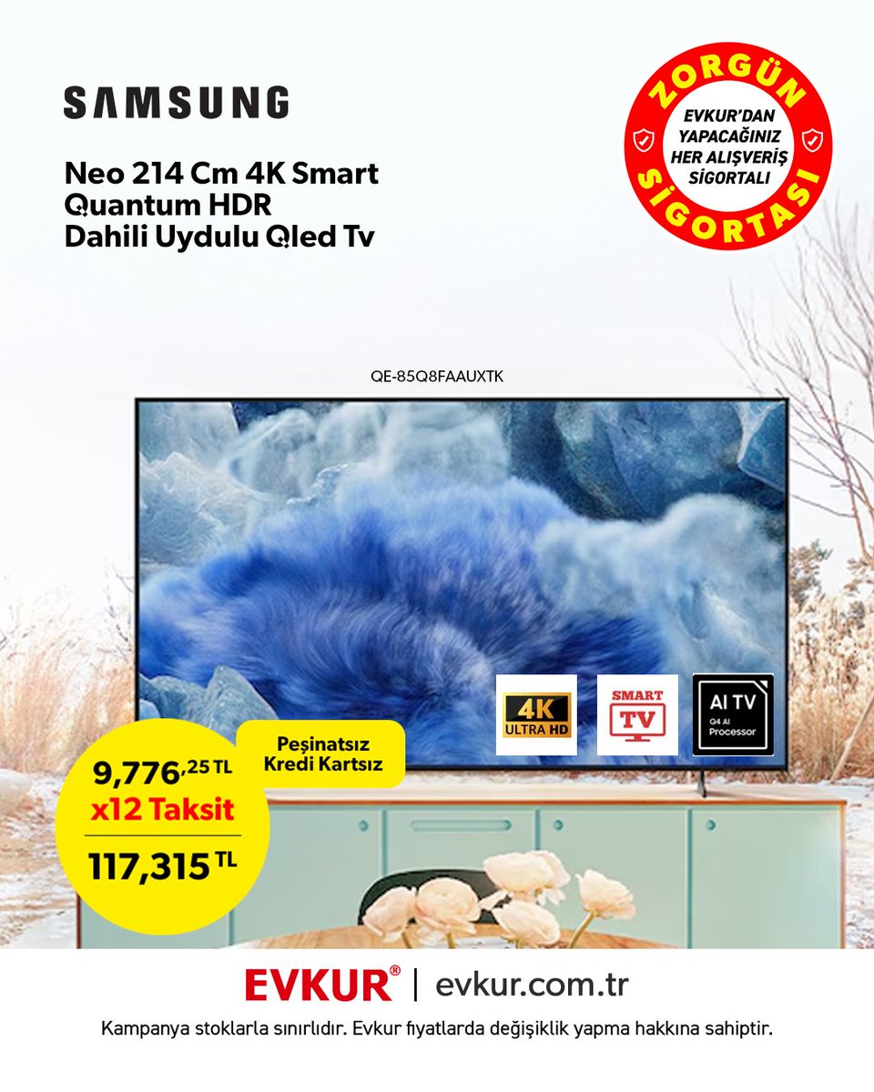 Sınırları kaldıran ekran deneyimi! 💥
Samsung Neo QLED TV ile 214 cm dev ekran, 4K netlik ve Quantum HDR gücü bir arada!
Evde sinema keyfi artık bir tık uzağınızda 🎬
evkur.com.tr/samsung-neo-ql…
#Evkur #Samsung #QLED #SmartTV