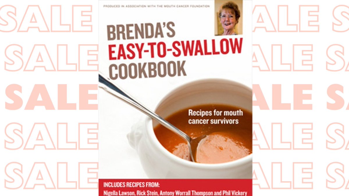 Half price cookbooks for mouth cancer action month - For one month only starting on Friday 1st November the Mouth Cancer Foundation will be slashing the price of Brenda’s Easy to Swallow Cookbook to under half price, so, just £5 per copy including postage within the UK.

The