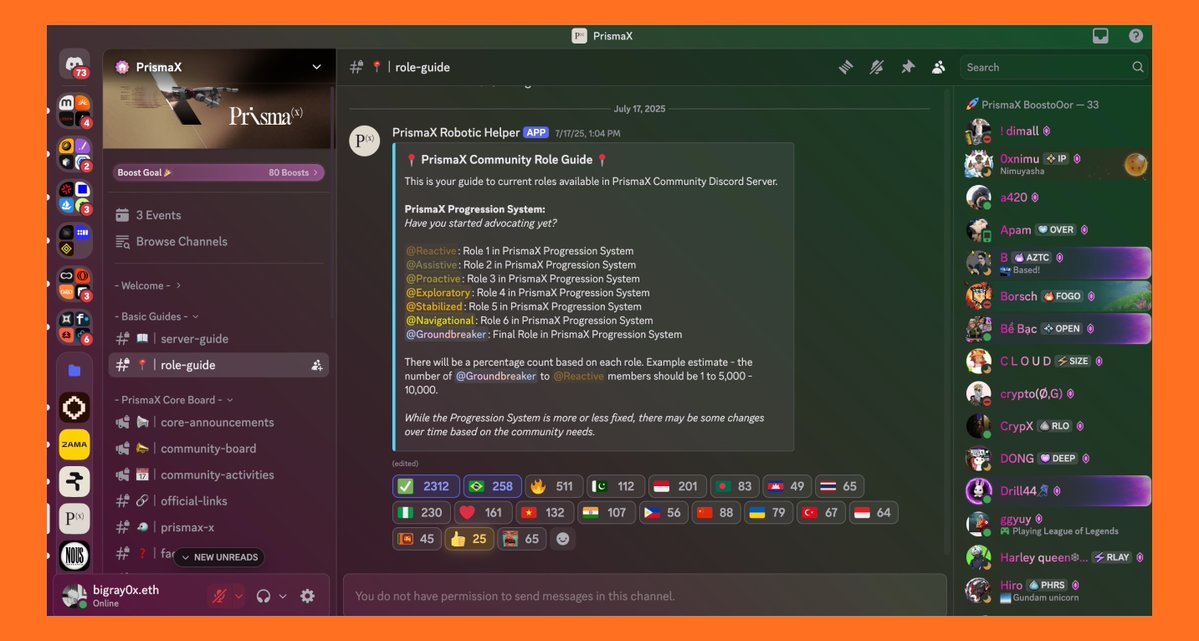 PrismaX 积分和角色系统指南
<a href="/PrismaXai/">PrismaX</a>
筹集总额 - 1100 万美元 奖励 - 潜力
PrismaX 正在构建什么？  PrismaX 是一个去中心化的数据市场平台，推动现实世界机器人技术的发展。  它允许个人贡献执行日常任务（例如折叠床单、存放货架）的视频和传感器数据。  
如何开始？  在此注册 -