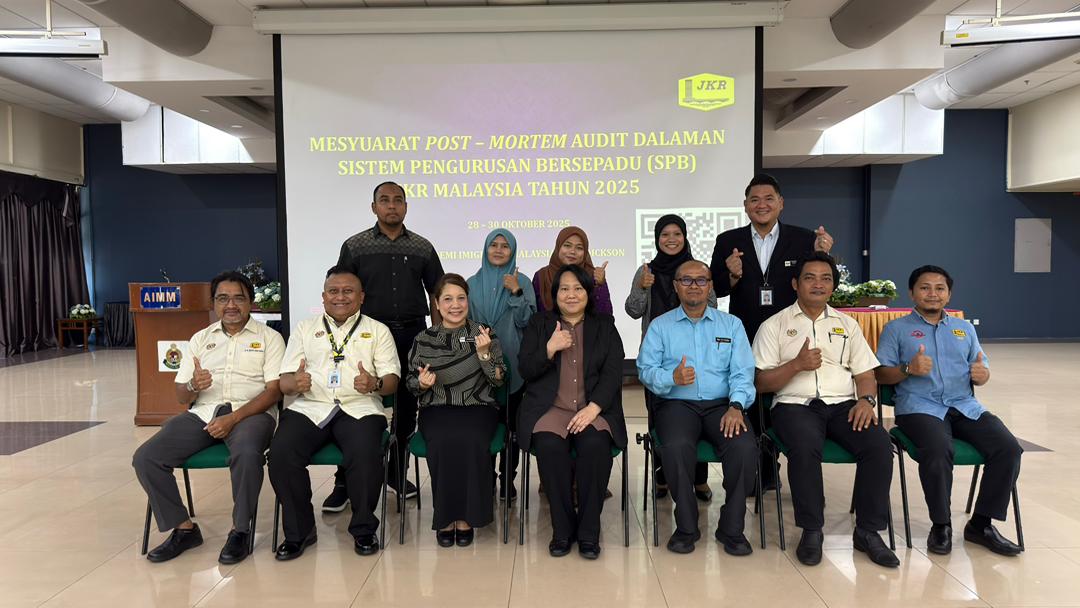 BPK_CDPK's tweet photo. 28-30 OKTOBER 2025 = MESYUARAT POST-MORTEM AUDIT DALAMAN SISTEM PENGURUSAN BERSEPADU (SPB) JKR MALAYSIA TAHUN 2025 DI AKADEMI IMIGRESEN MALAYSIA, PORT DICKSON. https://t.co/WpmC6uUBJi