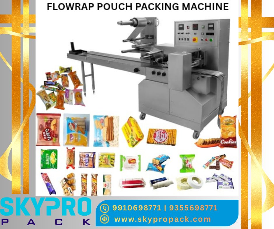 SkyproPack9's tweet image. Smart. Fast. Hygienic. 💪
Skypro Pack presents Flowwrap Pouch Packing Machine – perfect for biscuits, chocolates &amp;amp; snacks!
📞 9910698771 | 🌐 skypropack.com
#SkyproPack #FlowWrapMachine #FoodProcessing #SnackBusiness #MakeInIndia #StartupIndia