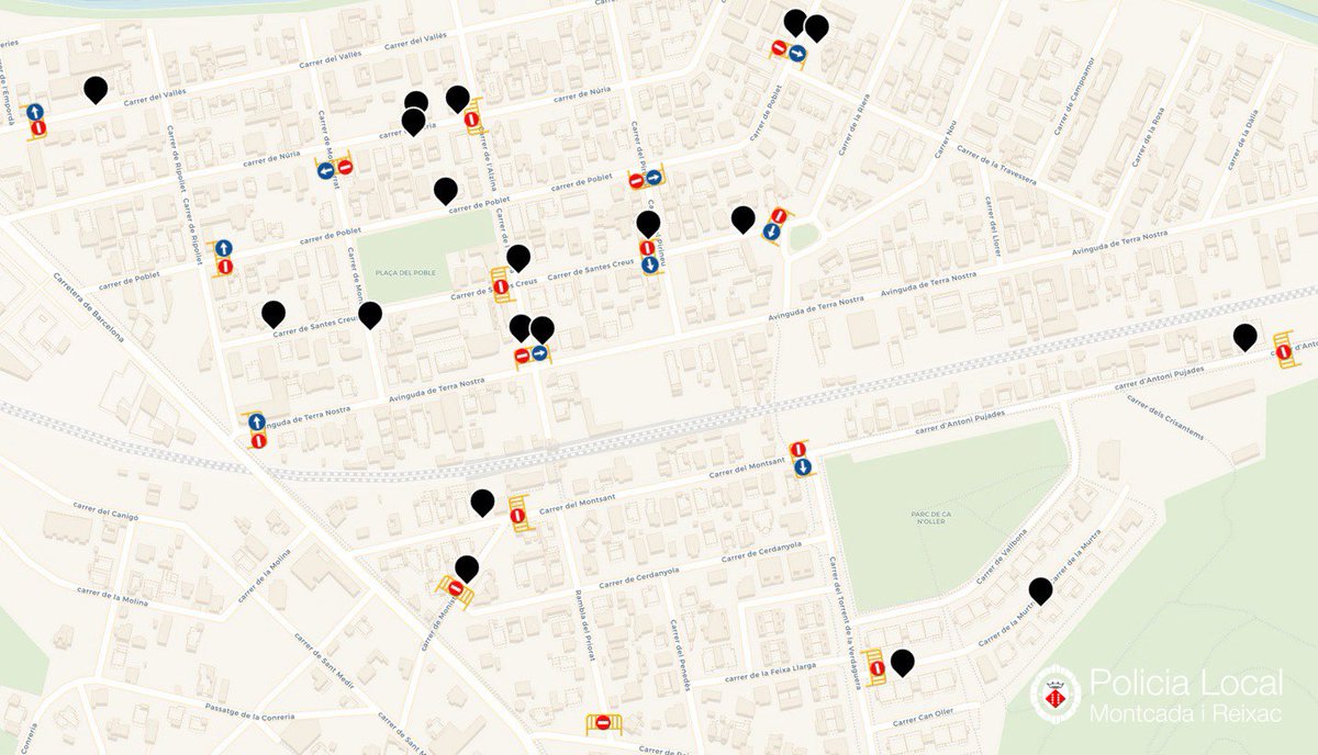 ℹ️🚧 Avui a la tarda, entre les 18h i les 21h, hi haurà afectacions de trànsit a #TerraNostra per la Festa de la Castanyada, amb ⚫️ (🏚️, 🎃 i 🧟‍♂️) inclosos #PoliciaLocal #Montcada