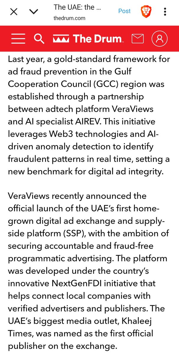 Massive and impressive progress 👏
VeraViews is clearly shaping the future of digital advertising, with the UAE taking the lead in ad fraud prevention 🌍🔥
The next chapter will be even stronger 🚀
$VRA