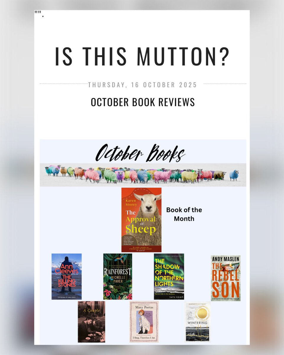 StoreytellerK's tweet image. Reflecting back on this month, there were many great moments surrounding the release of my debut novel. Here’s one of my favourites. A fab #bookblogger, ‘Is This Mutton?’ chose The Approval of Sheep as her book of the month 🤗

amazon.co.uk/Approval-Sheep…

 #BookClub #FictionLovers