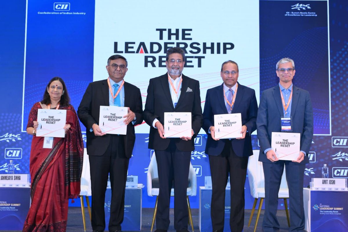 FollowCII's tweet photo. Release of Coffee Table Book on “The Leadership Reset” at the Inaugural session of #CIINationalLeadershipSummit25
@CII4WR @CIIKOLCOE #CII4Leadership https://t.co/CnjO3GSAzG