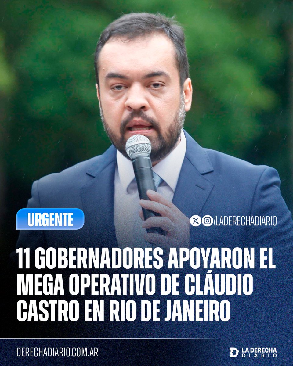 laderechadiario's tweet image. 🚨🇧🇷 | El gobernador bolsonarista Cláudio Castro recibió el apoyo de 11 gobernadores derechistas en el megaoperativo contra el Comando Vermelho en Río de Janeiro: Planean crear un "consorcio de paz" para compartir soluciones para terminar con el grupo criminal narcocomunista.