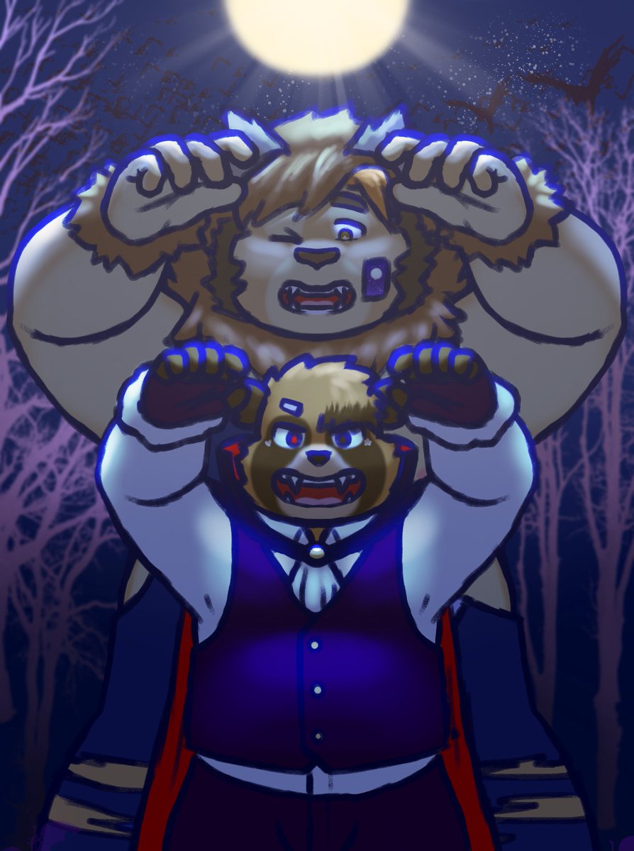 Old halloween art repost :P ft. <a href="/cocobucker/">Cocoducker (COMMISSIONS CLOSED 4/4 SLOTS LEFT)</a> 

#furryartist #furryart #kemono #kemonoartist #Halloween