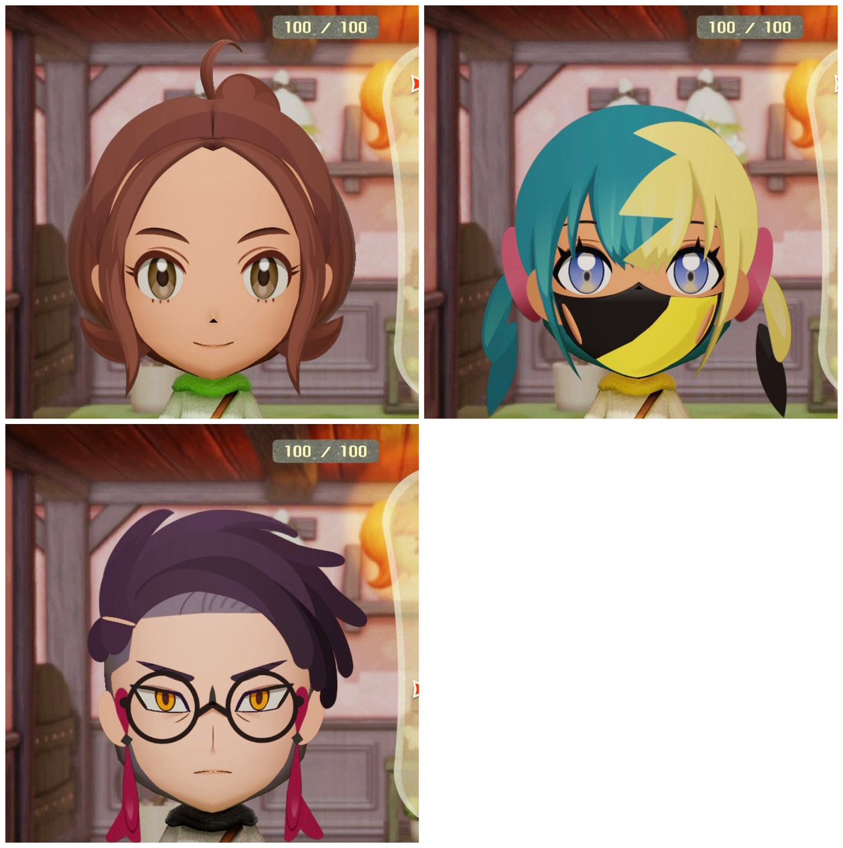 追加あり追加検討中　miiさん専用 今月作ったMiiを晒そう 3人でした。 オールZA セイカちゃんベースから