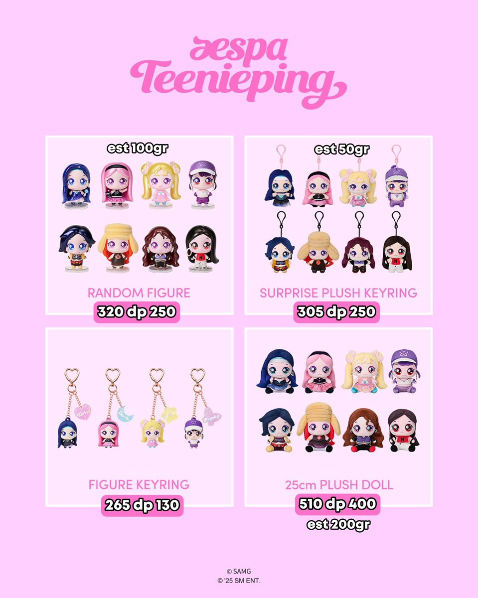 haetnimgo's tweet image. 🌈 OPEN PO — aespa x Teenieping MD 2nd Lineup MD + Resales

• price on pict

🛒 order &amp;gt; DM
✅ choose member kecuali figure + surprise plush

📆 deadlines: 28/11

✈️ ems tax bersih ina
📦 include packing
🏡 jabodetabek