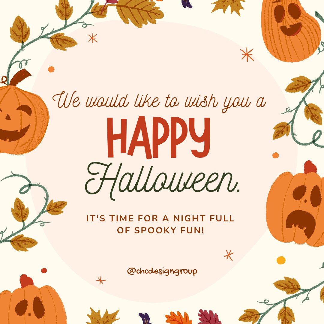 Happy Halloween from CHC Design Group!  We hope you all have some spooky fun filled with candy! 🎃👻

#Halloween2025 #HappyHalloween #Spookyfun #CHCDesignGroup #CHCLLC #HomeStaging #CommercialDesign #PumpkinSeason #Decor