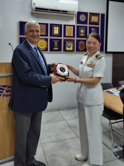jmsdf_msc's tweet image. On October 27th, the MCSC faculties visited the National Maritime Foundation, a prominent think tank that studies India’s maritime security. and discussed security in Indo-Pacific region with Vice Admiral Chauhan (Retired) and researchers. #JMSDF #NMF India #Indo-Pacific