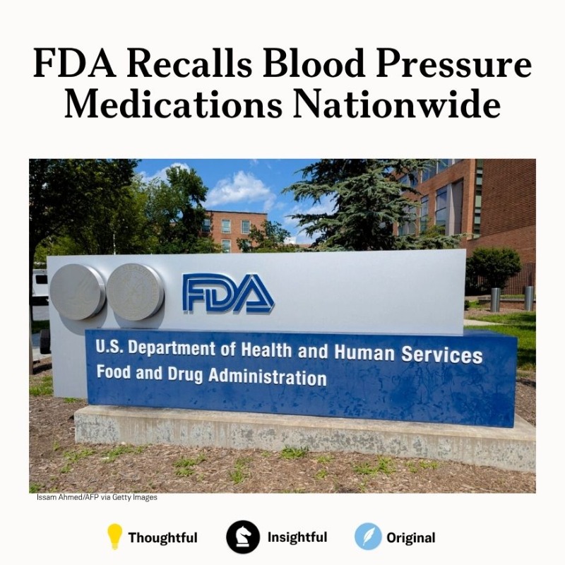 epochhealth's tweet photo. 🚨Blood Pressure Medication Recalled Due to Possible Carcinogens

Read more