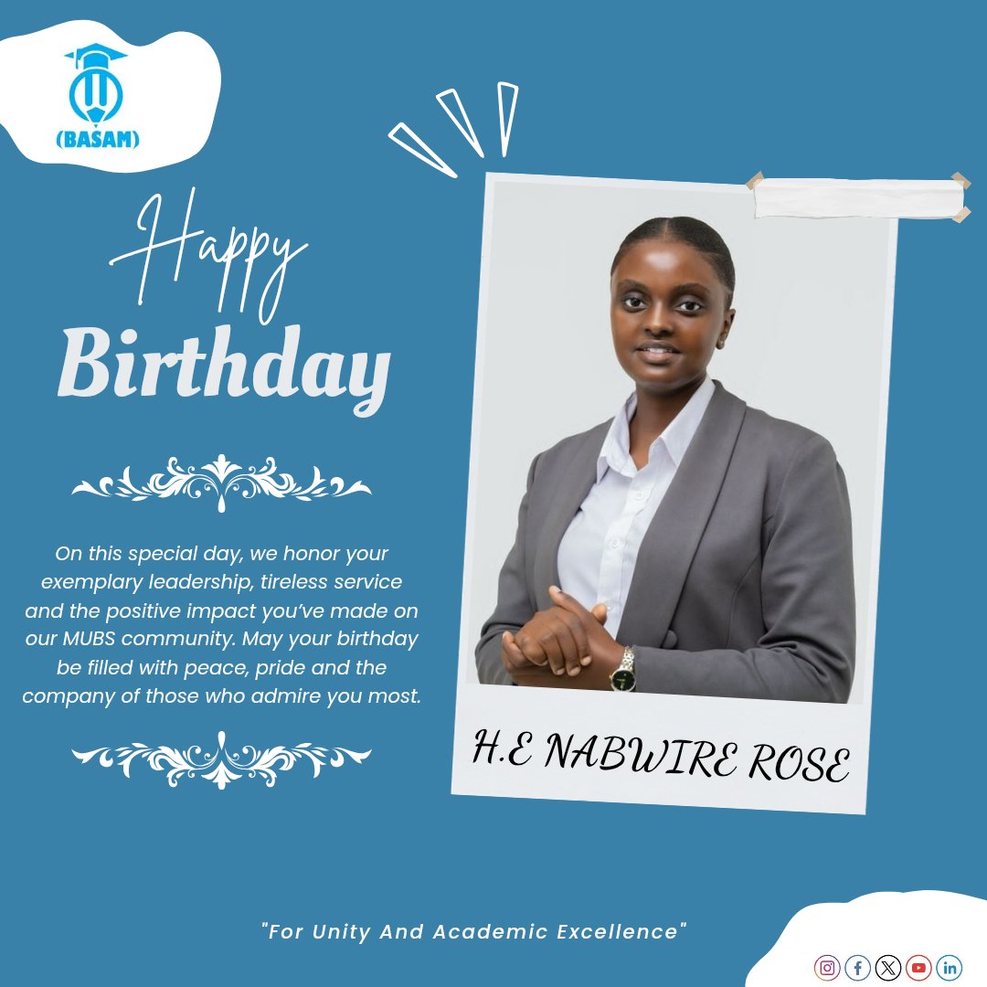 She leads with heart. She inspires with action.  
Today, we celebrate H.E Nabwire Rose our Guild President and a true force for unity and academic excellence.  

HappyBirthday MadamPresident ✨️