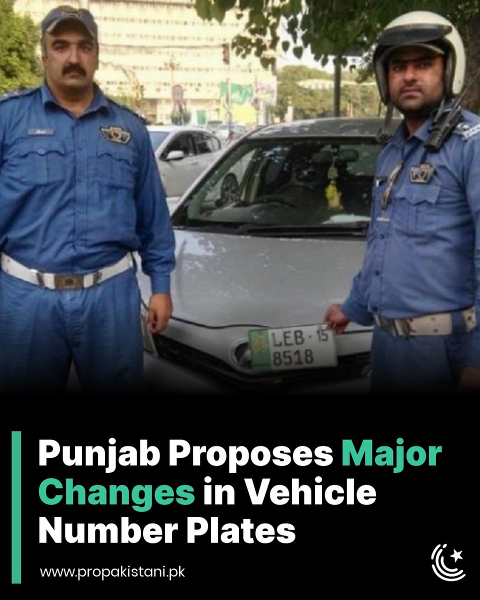 ProPakistaniPK's tweet image. The Punjab Excise Department has proposed replacing number plates for large SUVs, citing visibility issues with the current design. According to officials, small plates installed

Read More:  propakistani.pk/2025/10/31/pun… 

#Punjab #numberplates #Excise