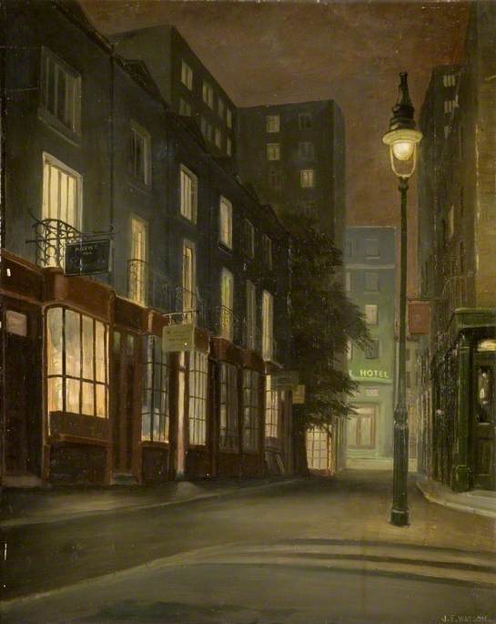 PaintingsLondon's tweet image. London Backwater, near St Pancras', Woburn Walk by James Finlay Watson (1898–1981)

(Sunderland Museum &amp;amp; Winter Gardens)