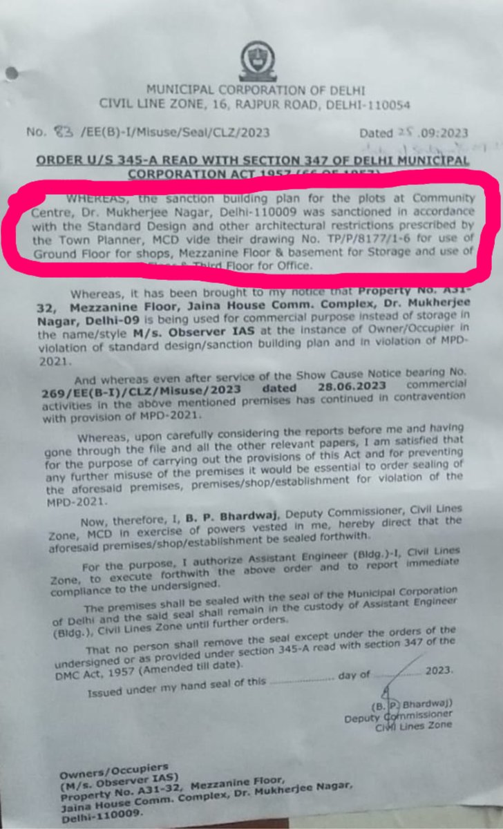 Swekshadaan's tweet image. Vidya Edutech नामक कोचिंग इंस्टिट्यूट, M1, Mezzanine Floor, Ansal Building, Mukherjee Nagar, Commercial Complex, Delhi-9; जो कि केवल Storage उपयोग के लिए है (यह मैं नहीं, बल्कि MCD के नोटिस में स्पष्ट लिखा है), वहाँ छात्रों से खचाखच भरा हुआ है और बिना छात्रों की सुरक्षा की परवाह…