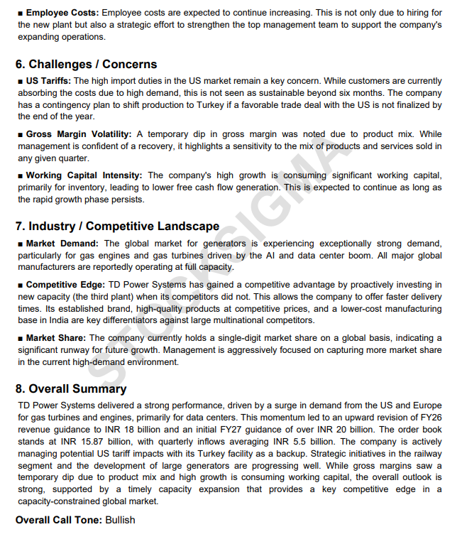 myAlerts_in's tweet image. #TDPOWERSYS #TDPOWERSYSQ2 TD Power Systems Ltd Q2FY26 Earnings Concall Summary