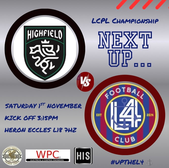 Back on the road tomorrow as we head south of the city to face Highfield. Kick off at Heron Eccles is at the later time of 3:15pm. #L4 <a href="/LCPL2012/">Liverpool CPL</a>