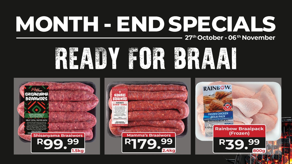 🔥 Shisanyama vibes from just R39.99 — Ha o ready?