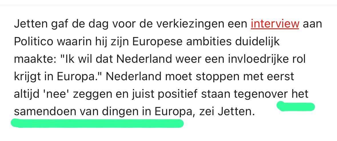 Het niveau van het debat over EU in NL kort samengevat: “samen dingen doen”.