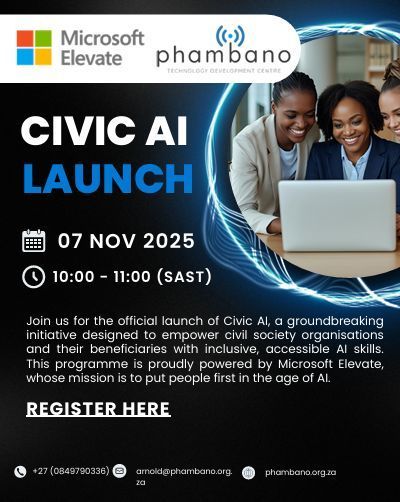 🚀 Join the Civic AI Launch, supported by Microsoft Elevate, on November 7. 

🎯 Learn essential AI skills and explore the Civic AI microsite in an exclusive orientation. 
💡 Empower your nonprofit with tech's future. 

👉 RSVP NOW - Click here: buff.ly/Whj65rL