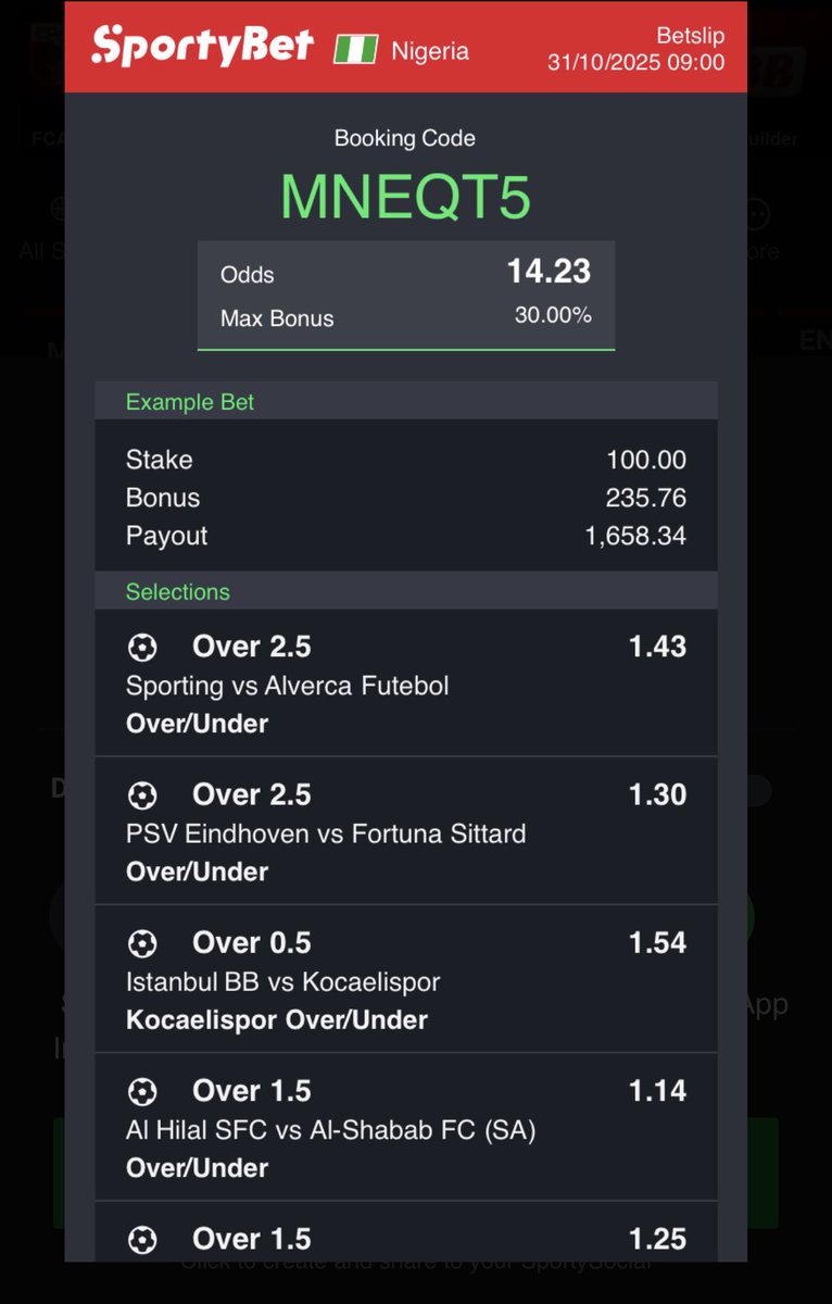 Switzpunt's tweet photo. Today Switz odds ready ๐ฅ๐ฅโ
โ
Boomluck๐ฅ๐ฅ
#Sportybet
#Switzodds
#Boomluck
@AfcSaks1 https://t.co/Cy0aaU89sq