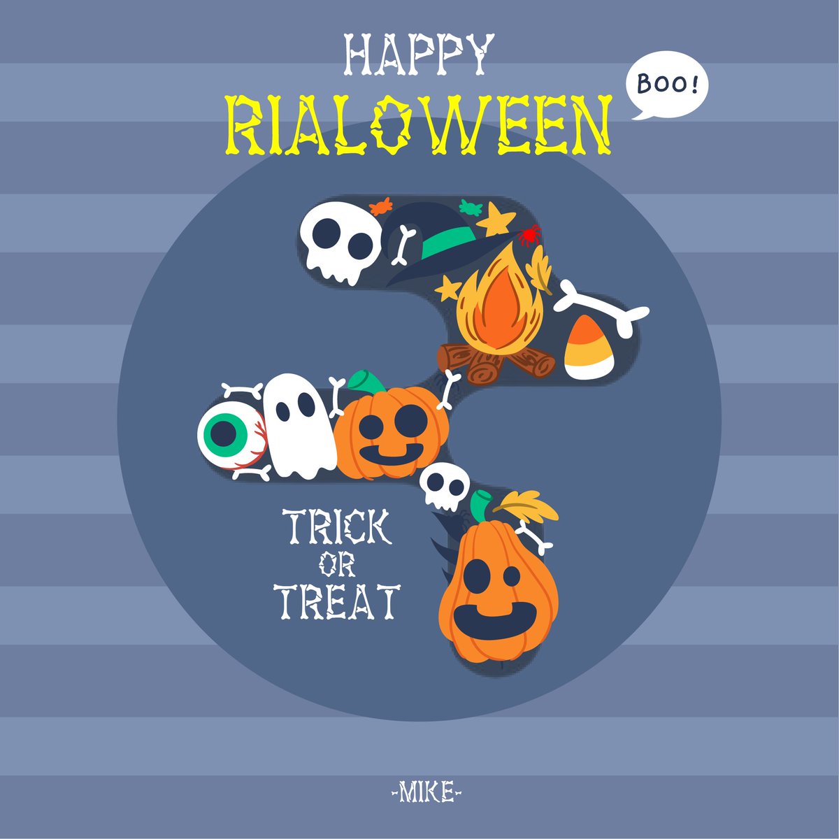 Hoang_Mike911's tweet image. 🇻🇳Rialoween Contest🇻🇳
===============================
Entry #3 (Photo - Rialoween )
===============================
This picture is a collage of Halloween symbols, in a fun and humorous way.
I designed it with Adobe Illustrator
Hope you like it
==========
@RialoHQ - Connect all…
