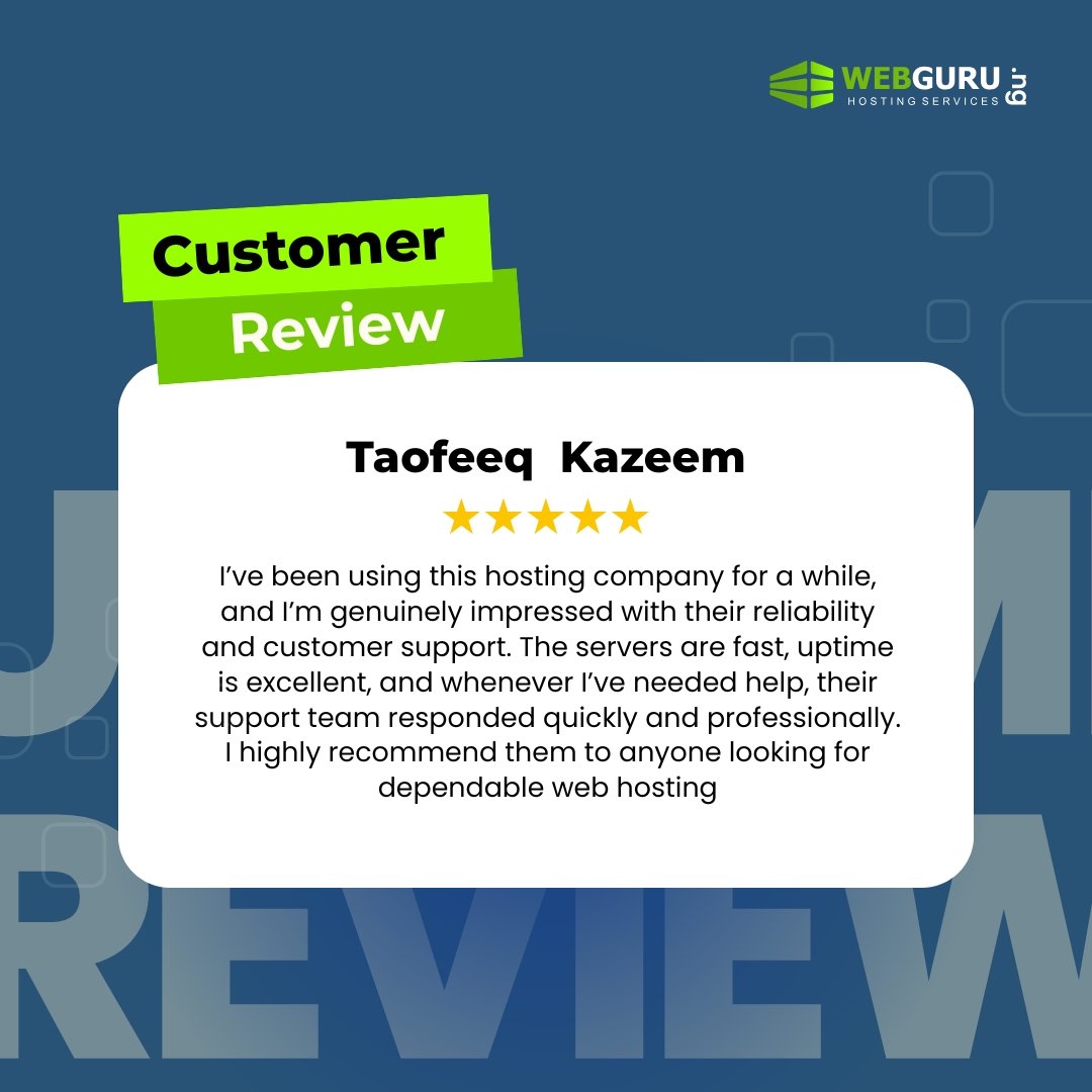 webgurung's tweet image. ⭐  Real results. Webguru.ng — fast, secure, and trusted by businesses that value performance.

Our clients say it best! 💬
Switch to  today and experience hosting that’s fast, secure, and hassle-free.
Visit webguru.ng now.
